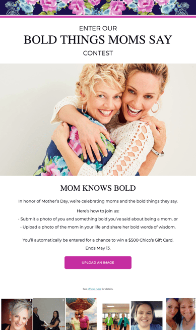 Microexperience of the Week: Chico’s “Bold Things Moms Say” Contest