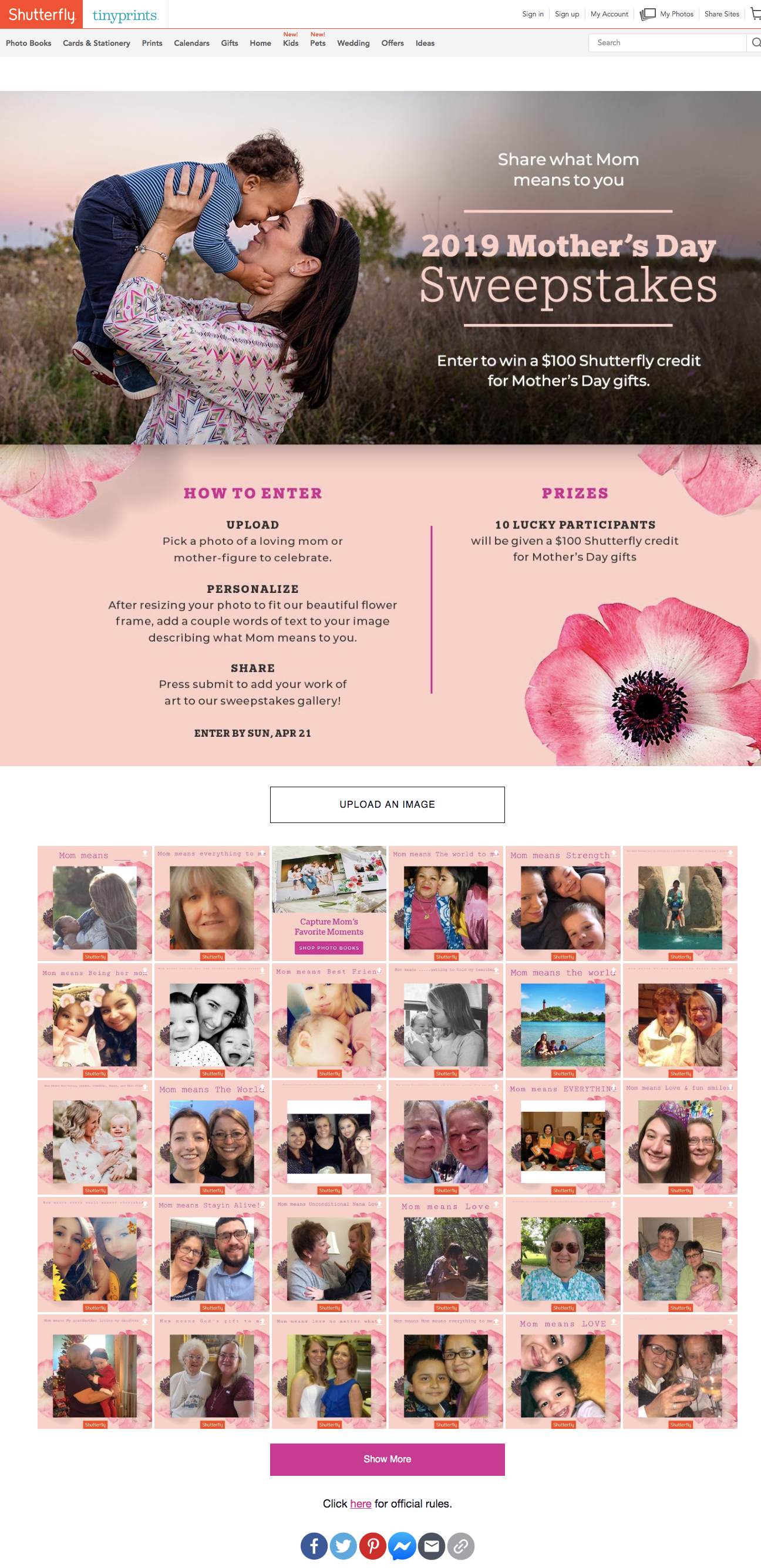 shutterfly mother's day